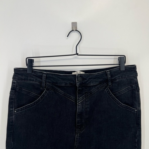Free People Riley Washed Black High Rise Seamed Skinny Jeans - Picture 1 of 9